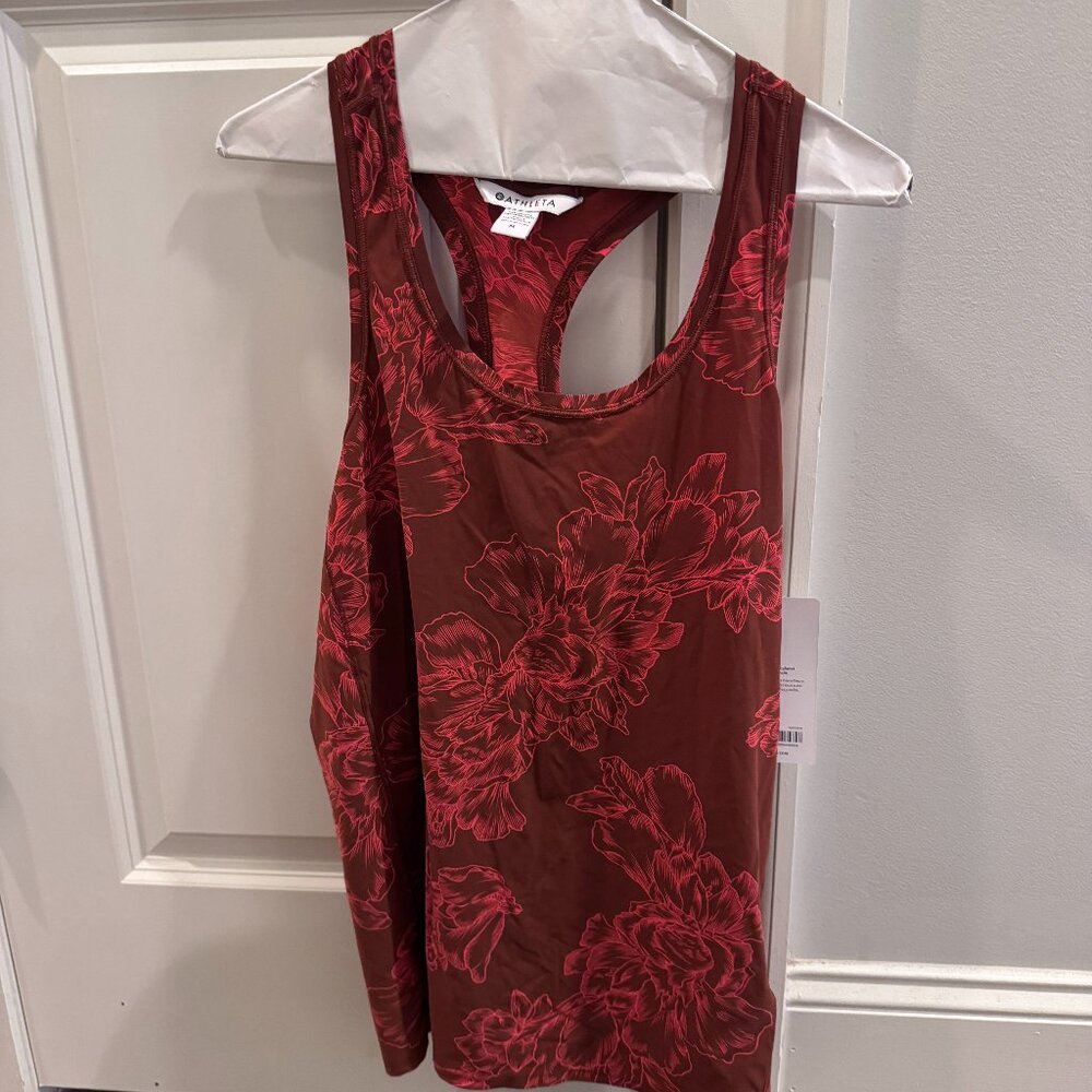 Athleta NWT Red Printed Tank Medium